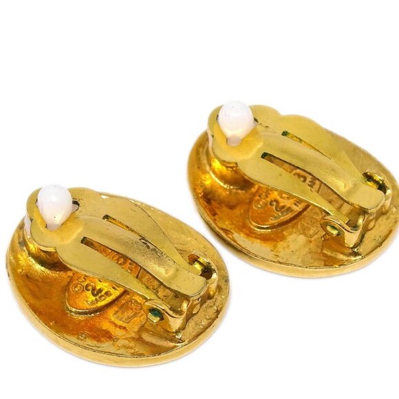 Chanel Oval Earrings Clip-On Gold - Picture 3 of 4